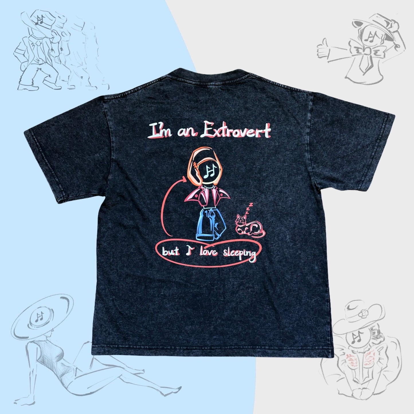 I’m an Extrovert, but I love sleeping - Oversized Washed T-shirt
