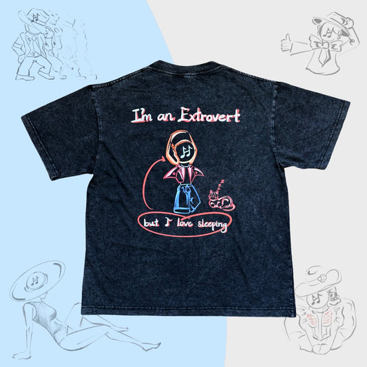 I’m an Extrovert, but I love sleeping - Oversized Washed T-shirt