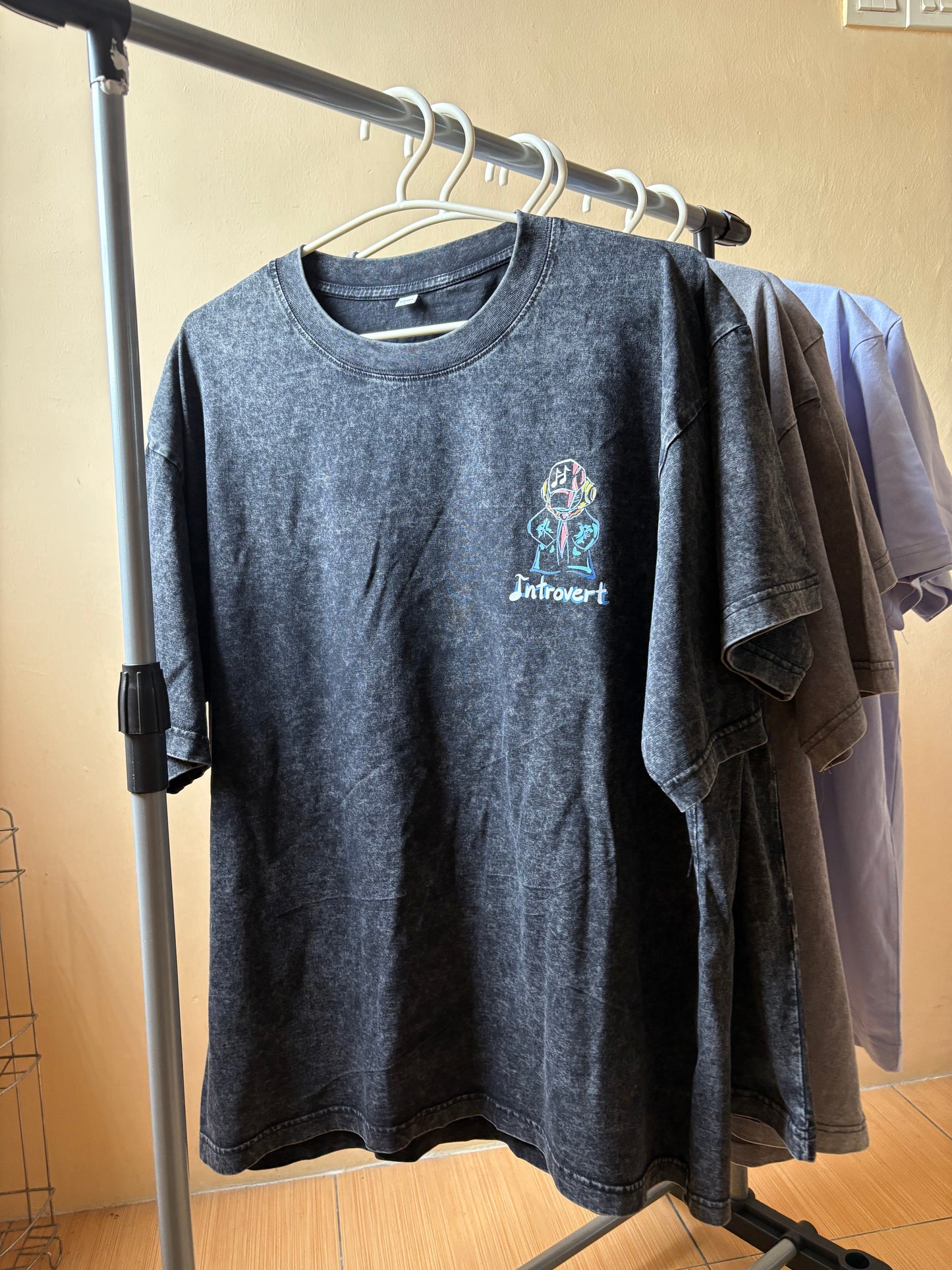 “I am Introvert, but I’m Kind” - Snowflake Washed Oversized Tee