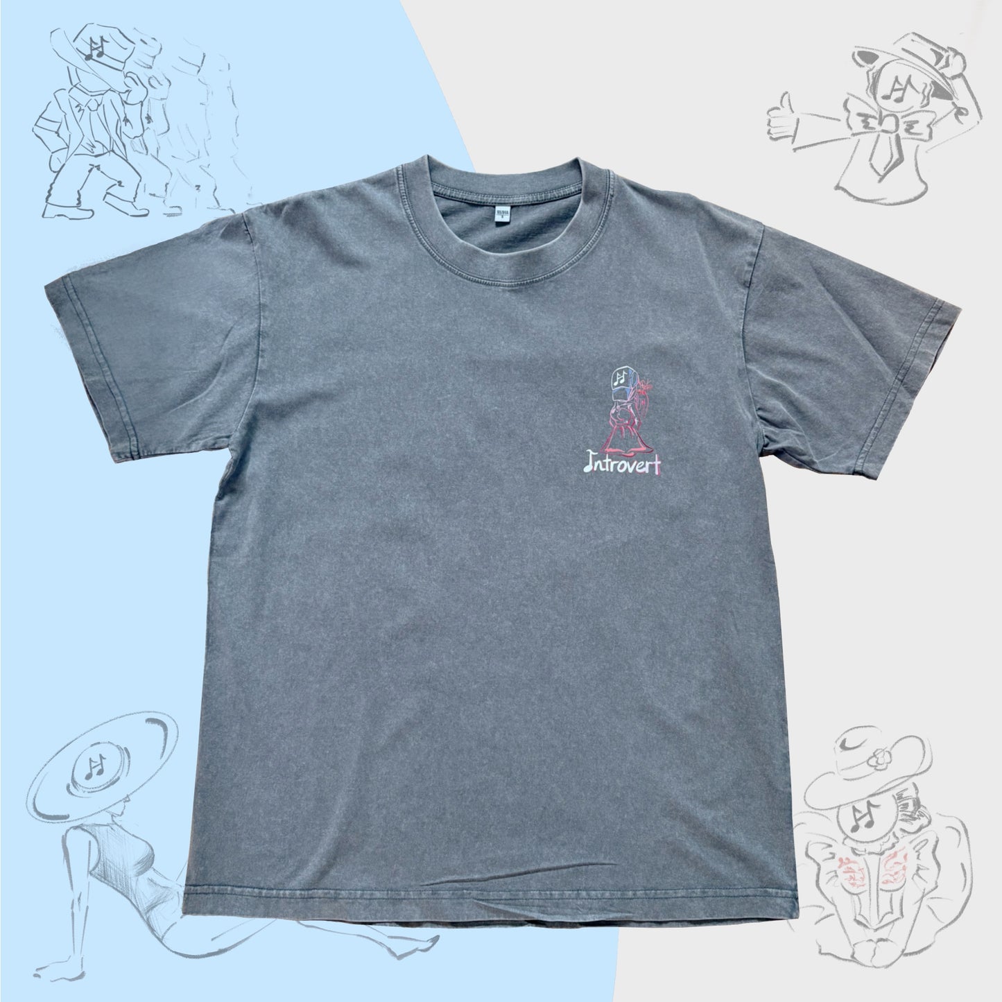 “I am Introvert, but I’m Pretty” - Snowflake Washed Oversized Tee